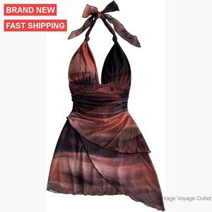 Women's Halter Backless Bodycon Mini Dress Polyester Summer Party